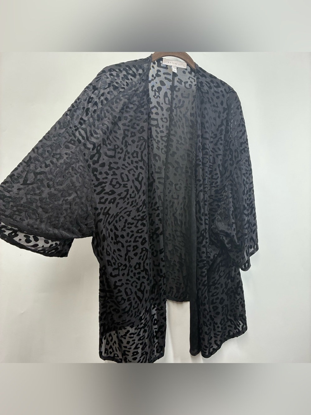 Marybelle Plus Size 2X Cheetah Animal Print Leopard Black Velvet Cardigan Goth